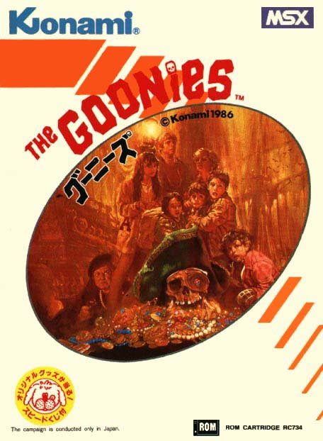 Frontal del juego Goonies - RC734 (c) Konami 1985